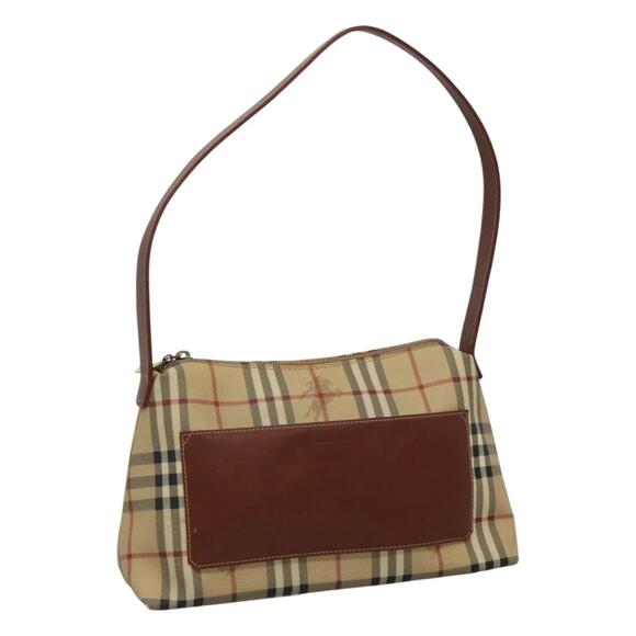 Burberry Nova Check Shoulder Bag Pvc Leather Beige Brown - Picture 1 of 16